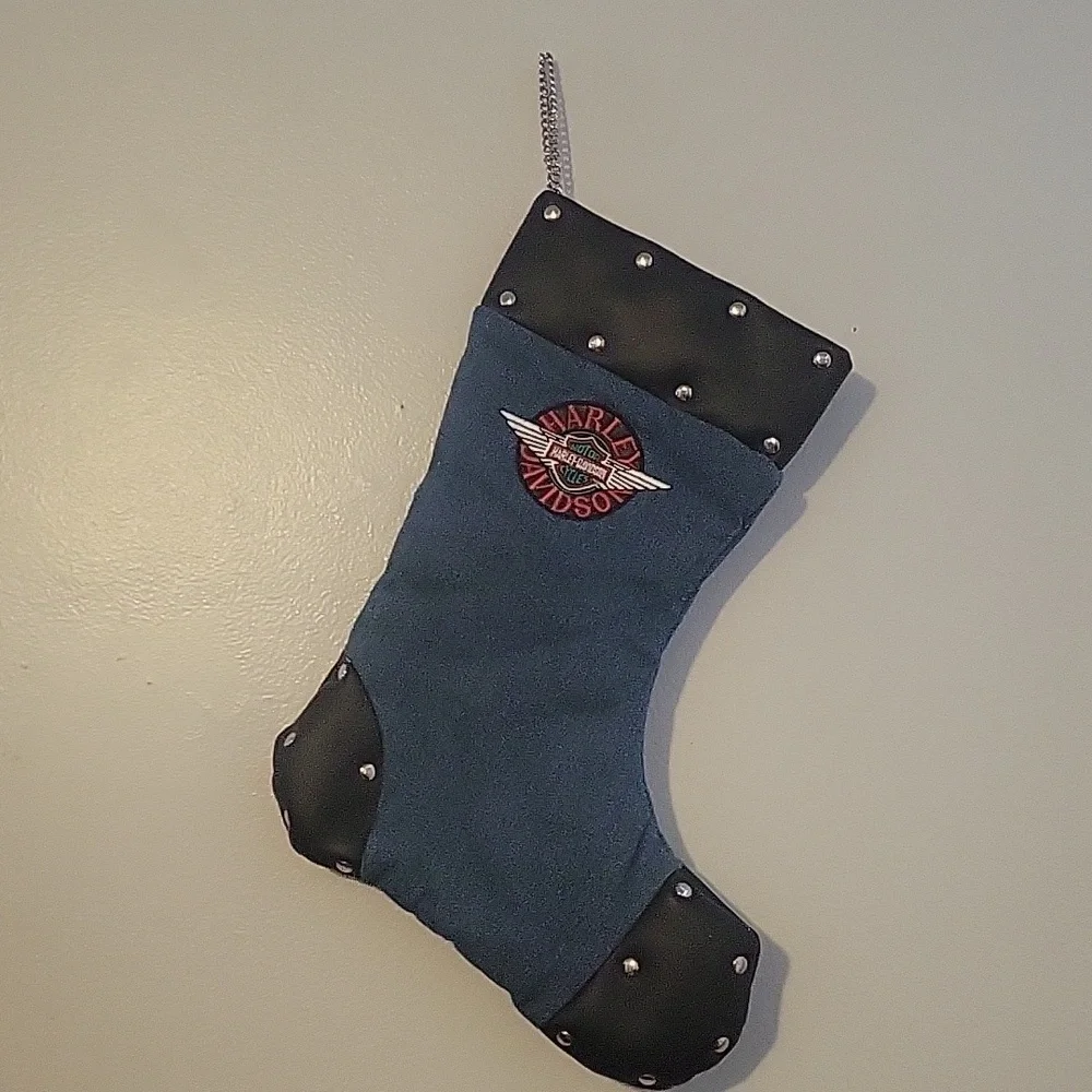 Vintage Harley-Davidson Denimand Leather Christmas Stocking